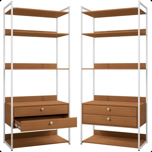 18 armario multiuso estante organizadora 2 prateleiras 3 gavetas