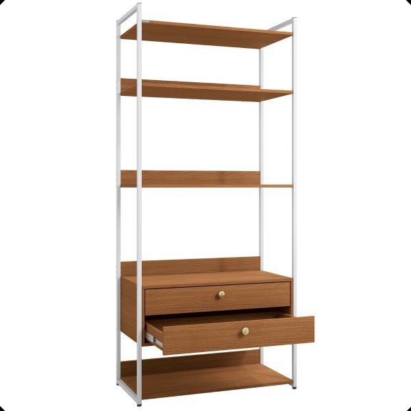 19 armario multiuso estante organizadora 2 prateleiras 3 gavetas