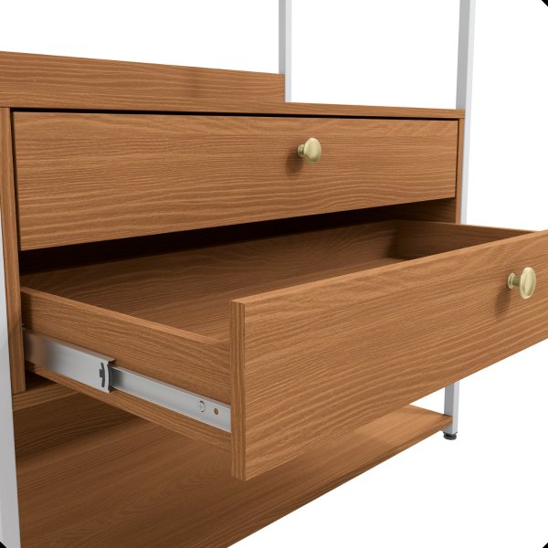 21 armario multiuso estante organizadora 2 prateleiras 3 gavetas