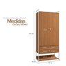 02 armario alto closet fechado 2 portas 2 gavetas e prateleira mdf e aco