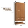 09 armario alto closet fechado 2 portas 2 gavetas e prateleira mdf e aco
