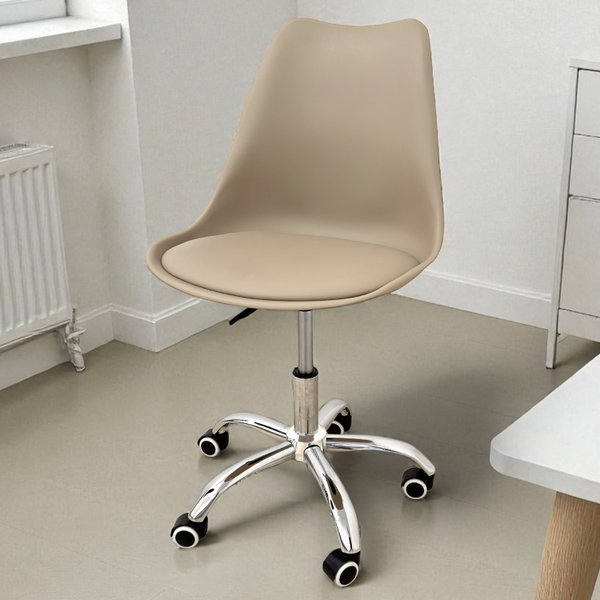 01 cadeira secretaria com base giratoria estofada icaro nude