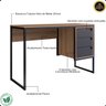 06 conjunto home office industrial escrivaninha com gaveteiro e cadeira executiva pro