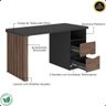03 conjunto home office executivo mesa florence cadeira giratoria pro preto