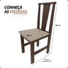 02 kit 2 cadeiras prime em madeira castanho com assento estofado