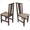 05 kit 2 cadeiras prime em madeira castanho com assento estofado