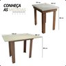 02 conjunto mesa dobravel 110cm mdf e madeira com 4 banquetas baixas