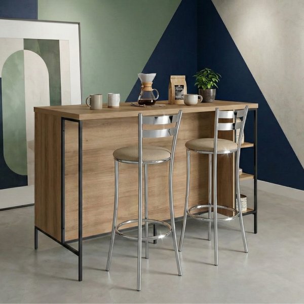 01 bancada gourmet ilha industrial mel arenas com 2 banquetas jade