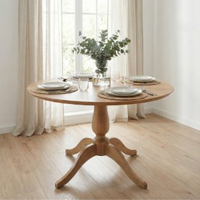 32 mesa de jantar 4 lugares redonda de madeira macica milena branco fosco natural