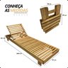 02 conjunto piscina espreguicadeira maju e banquinho ibira madeira macica