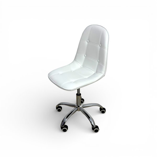 05 cadeira para escritorio estofada com base giratoria botone nude