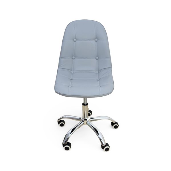 10 cadeira para escritorio estofada com base giratoria botone nude
