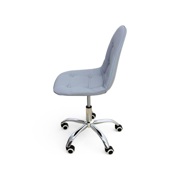 11 cadeira para escritorio estofada com base giratoria botone nude