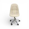16 cadeira para escritorio estofada com base giratoria botone nude