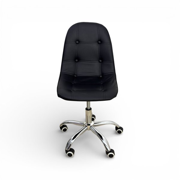 21 cadeira para escritorio estofada com base giratoria botone nude