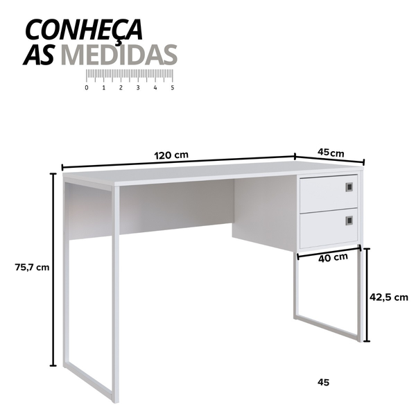 37 escrivaninha mesa de computador industrial 2 gavetas