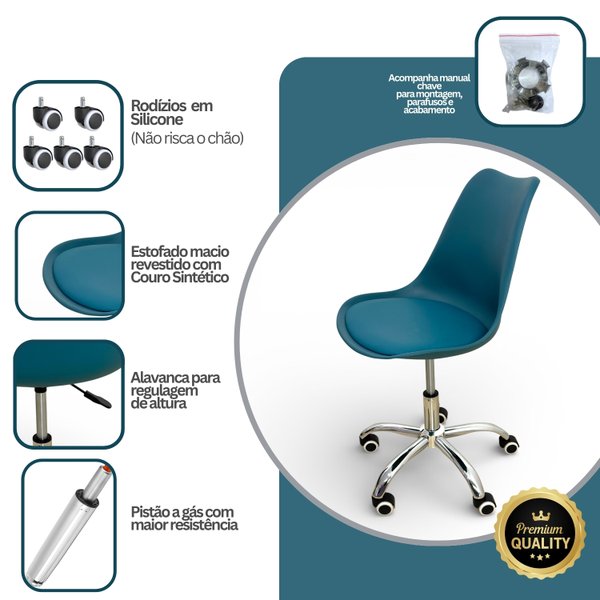 69 cadeira secretaria com base giratoria estofada icaro