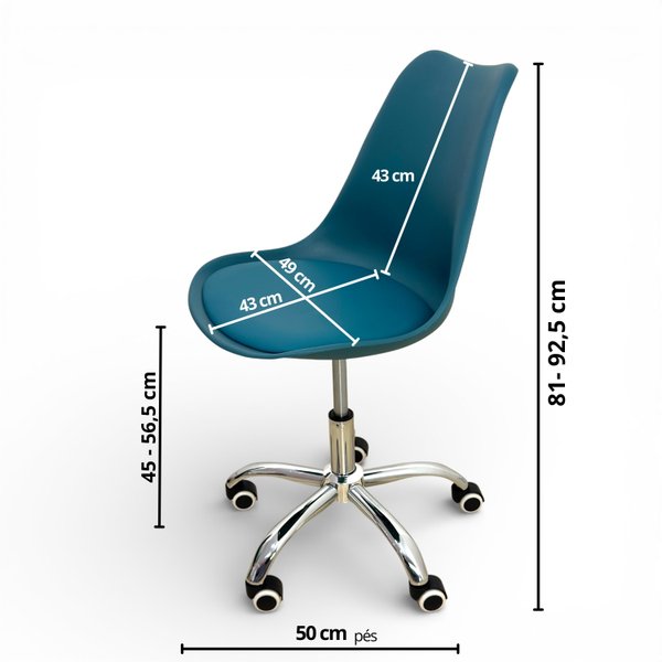 70 cadeira secretaria com base giratoria estofada icaro