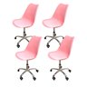 04 kit 4 cadeira para escritorio estofada com base giratoria icaro