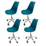 05 kit 4 cadeira para escritorio estofada com base giratoria icaro