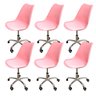 04 kit 6 cadeira para escritorio estofada com base giratoria icaro