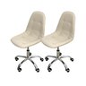 03 kit 2 cadeira para escritorio estofada com base giratoria botone