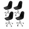 04 kit 4 cadeira para escritorio estofada com base giratoria botone