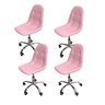 05 kit 4 cadeira para escritorio estofada com base giratoria botone
