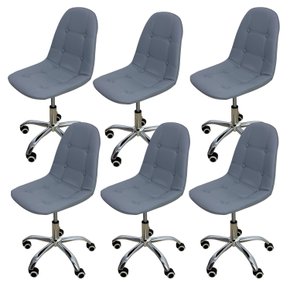 07 kit 4 cadeira para escritorio estofada com base giratoria botone