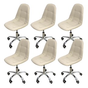 08 kit 4 cadeira para escritorio estofada com base giratoria botone