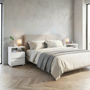 01 conjunto 2 mesas de cabeceira reversiveis campeche