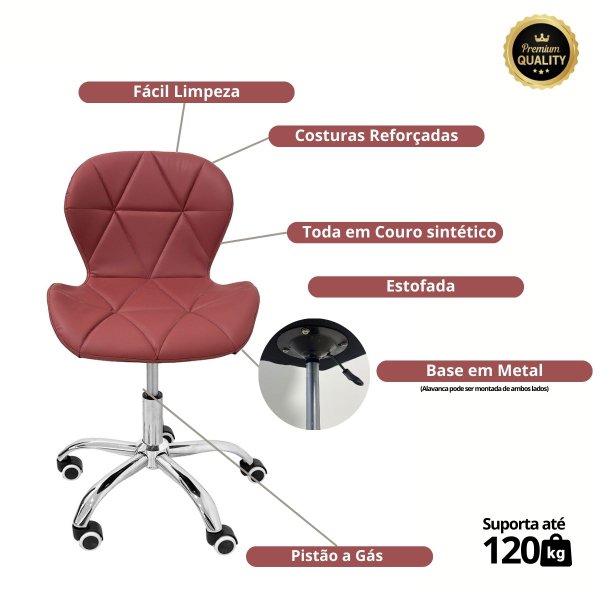 22 cadeira escritorio slim vegas base giratoria estofada cinza