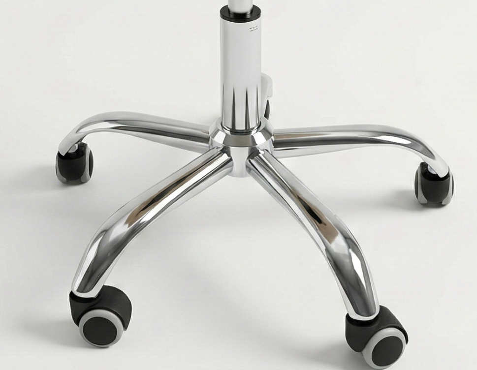 Base cromada e sistema girat&oacute;rio da cadeira