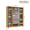02 guarda roupa casal 4 portas 2 gavetas monaco