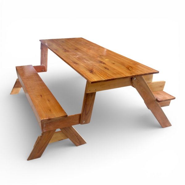 07 banco de madeira que vira mesa 6 lugares