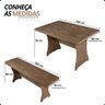 01 kit conjunto mesa rustica com 2 bancos franca 1 20m rustico