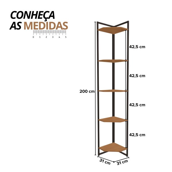 36 estante cantoneira com 5 prateleiras