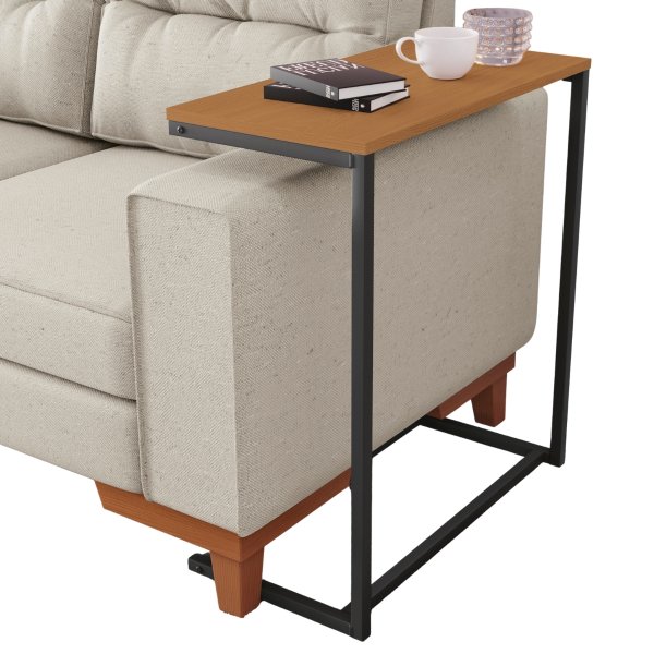 18 mesa apoio lateral sofa vintage aco e madeira