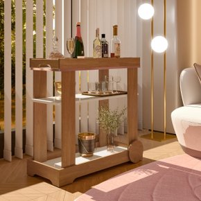 01 carrinho bar aparador com rodas rose cinamomo off white