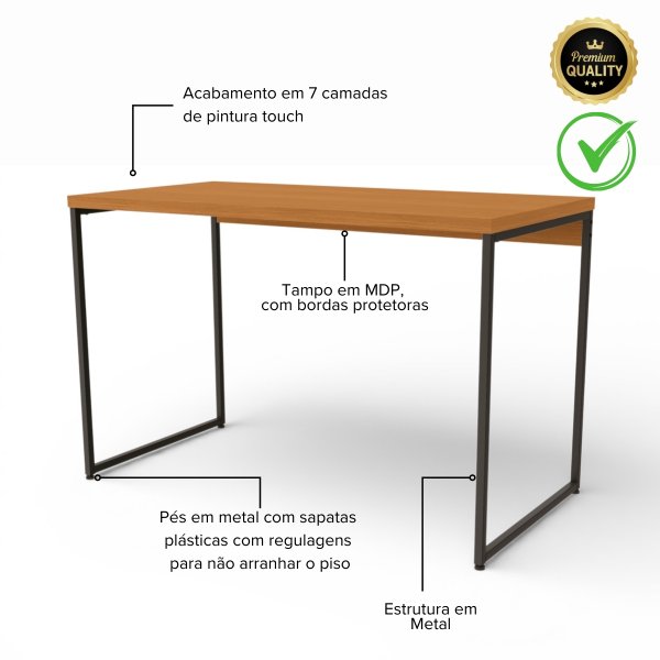 31 mesa de escritorio escrivaninha vintage aco industrial 118cm