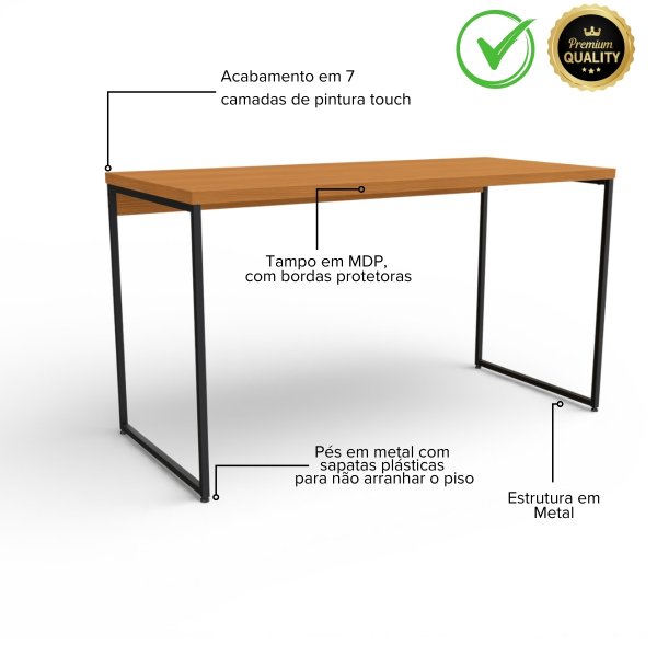 31 mesa de escritorio escrivaninha vintage aco industrial 136cm