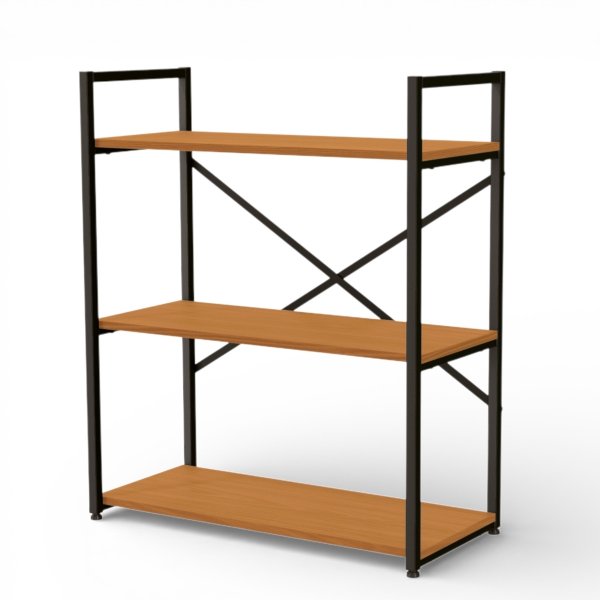 36 estante industrial metal e madeira organizador baixo 85x72cm