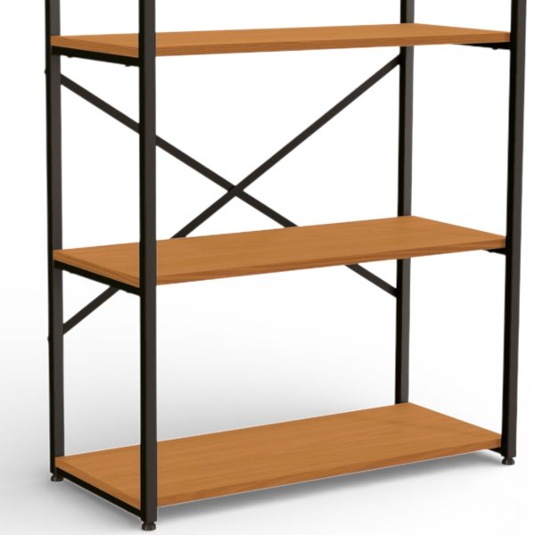 37 estante industrial metal e madeira organizador baixo 85x72cm