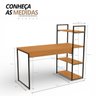 30 mesa escrivaninha industrial office c estante e prateleiras