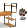 33 mesa escrivaninha industrial office c estante e prateleiras