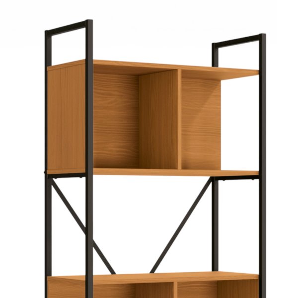 34 estante estilo industrial metal e madeira organizador 202x72cm