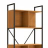 34 estante estilo industrial metal e madeira organizador 202x72cm