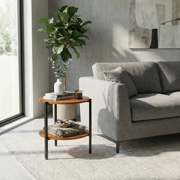 38 mesa de centro redonda decorativa vintage