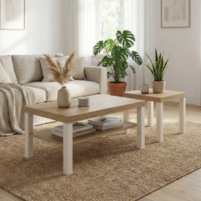 01 kit 2 mesas up carvalho off white