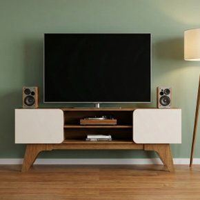 01 rack para tv ate 65 polegadas duetto cinamomo off white